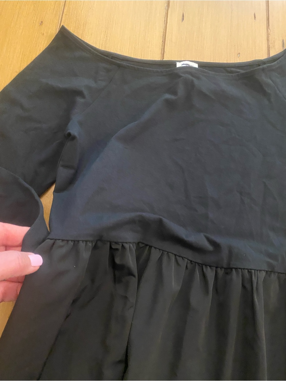 J. Crew Women’s Long Sleeve Black Maxi Dress Off Shoulder Wide Neck New size L - Picture 14 of 15